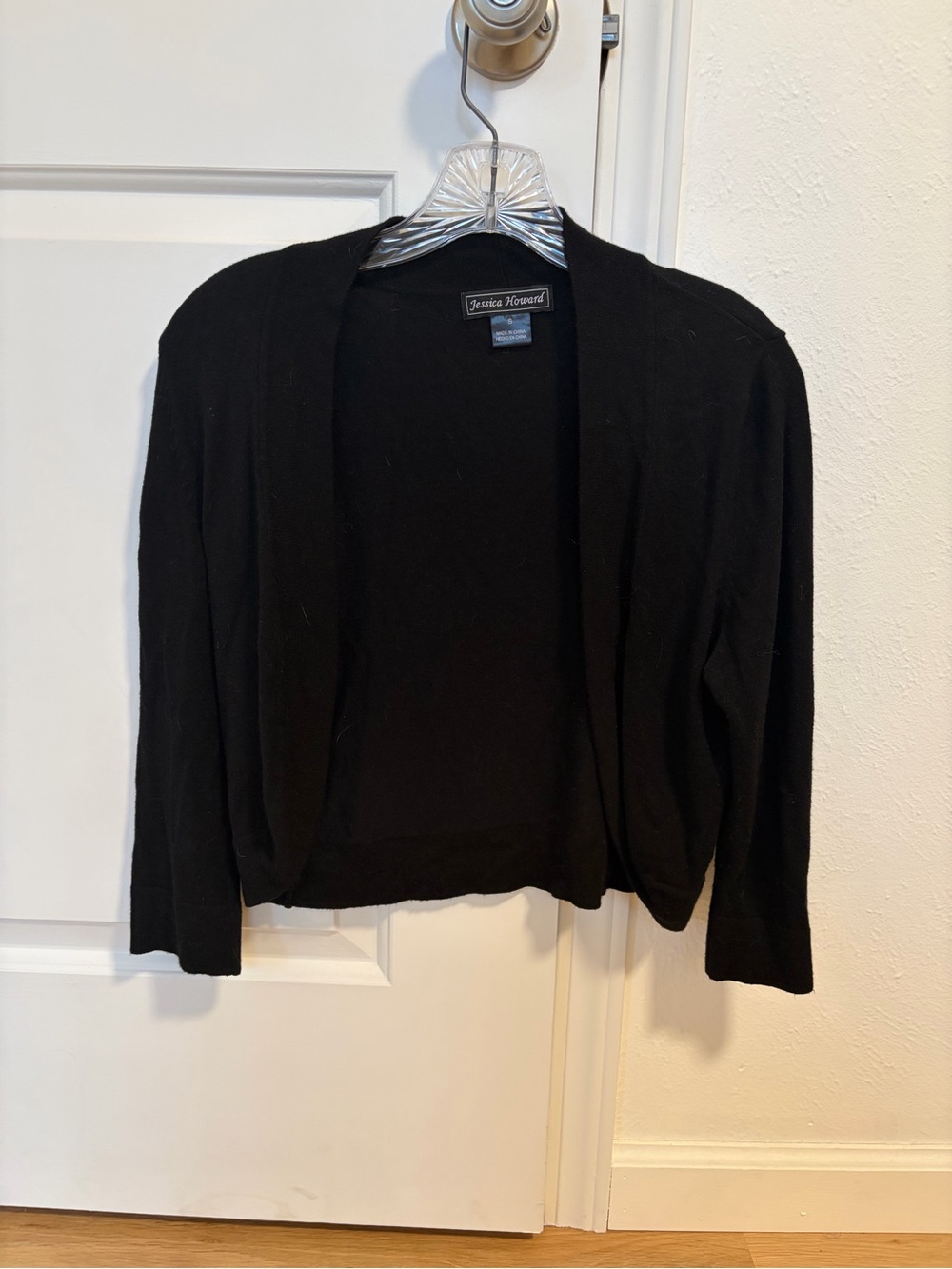 Jessica Howard Black Open Cardigan Sweater